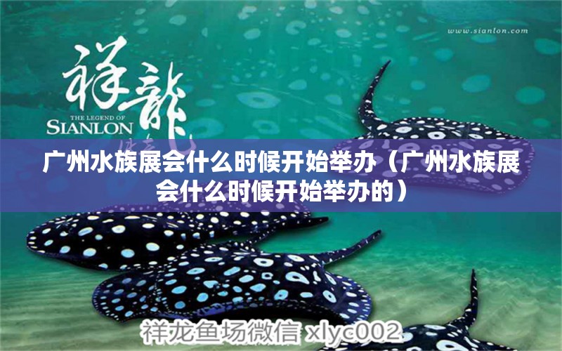 廣州水族展會什么時候開始舉辦（廣州水族展會什么時候開始舉辦的） 水族展會