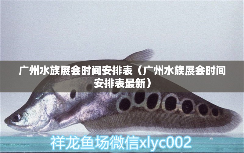 廣州水族展會(huì)時(shí)間安排表（廣州水族展會(huì)時(shí)間安排表最新）