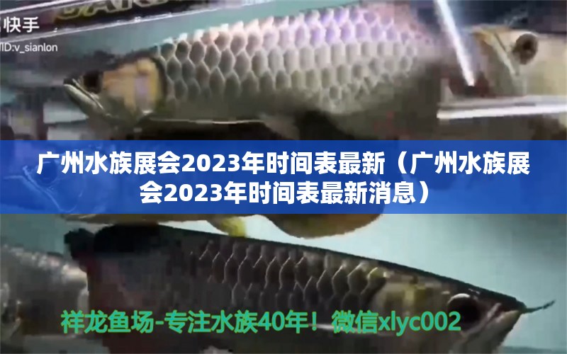 廣州水族展會(huì)2023年時(shí)間表最新（廣州水族展會(huì)2023年時(shí)間表最新消息）