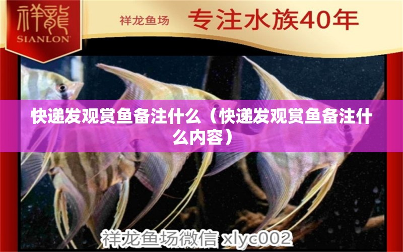 快遞發(fā)觀賞魚備注什么（快遞發(fā)觀賞魚備注什么內(nèi)容）