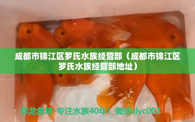 成都市錦江區(qū)羅氏水族經營部（成都市錦江區(qū)羅氏水族經營部地址） 全國水族館企業(yè)名錄