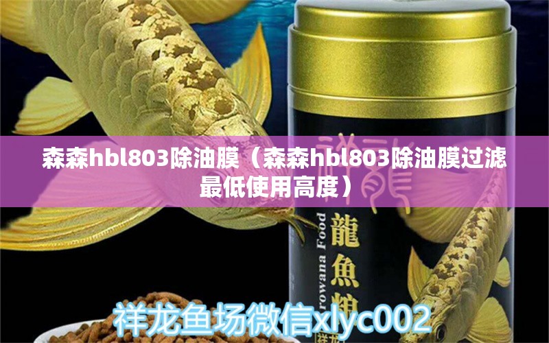 森森h(huán)bl803除油膜（森森h(huán)bl803除油膜過濾最低使用高度）