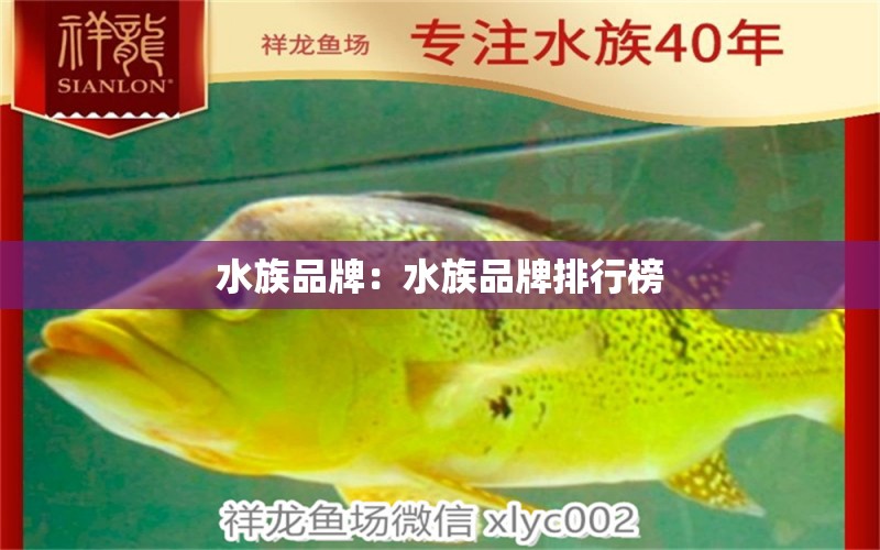 水族品牌：水族品牌排行榜