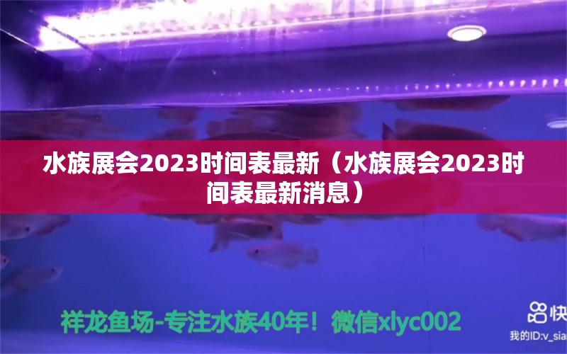 水族展會2023時間表最新（水族展會2023時間表最新消息） 水族展會