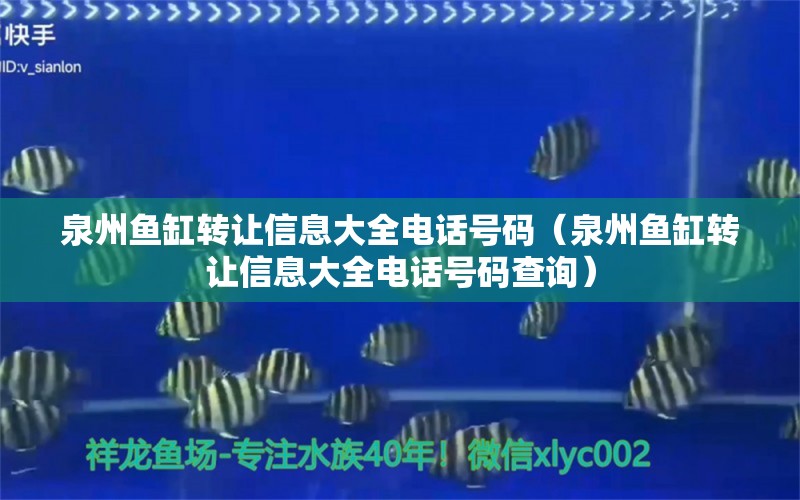 泉州魚缸轉(zhuǎn)讓信息大全電話號碼（泉州魚缸轉(zhuǎn)讓信息大全電話號碼查詢）