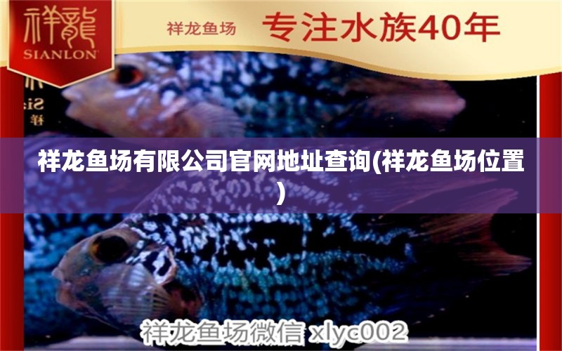 祥龍魚場有限公司官網(wǎng)地址查詢(祥龍魚場位置) 祥龍魚場