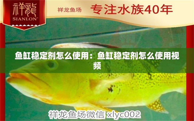 魚缸穩(wěn)定劑怎么使用：魚缸穩(wěn)定劑怎么使用視頻 觀賞魚