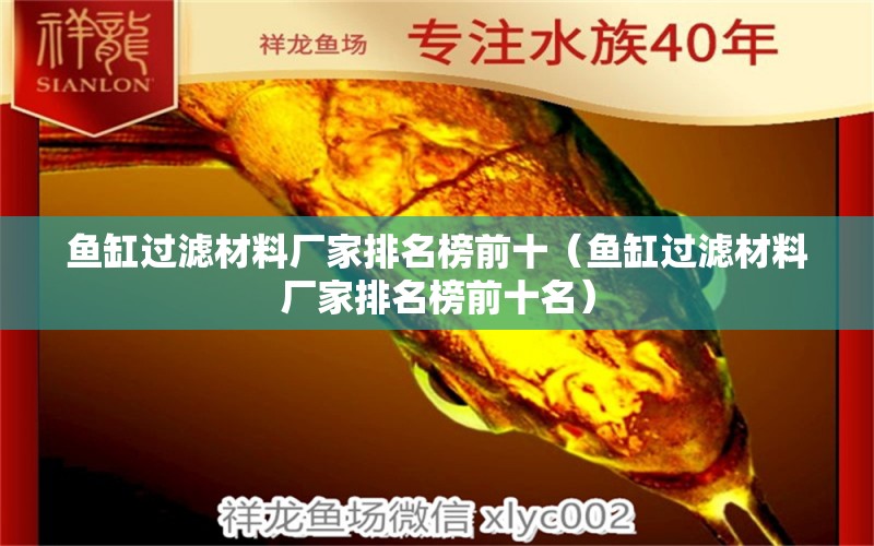 魚缸過濾材料廠家排名榜前十（魚缸過濾材料廠家排名榜前十名） 圣菲埃及魚