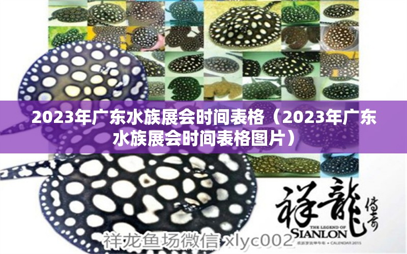 2023年廣東水族展會(huì)時(shí)間表格（2023年廣東水族展會(huì)時(shí)間表格圖片）