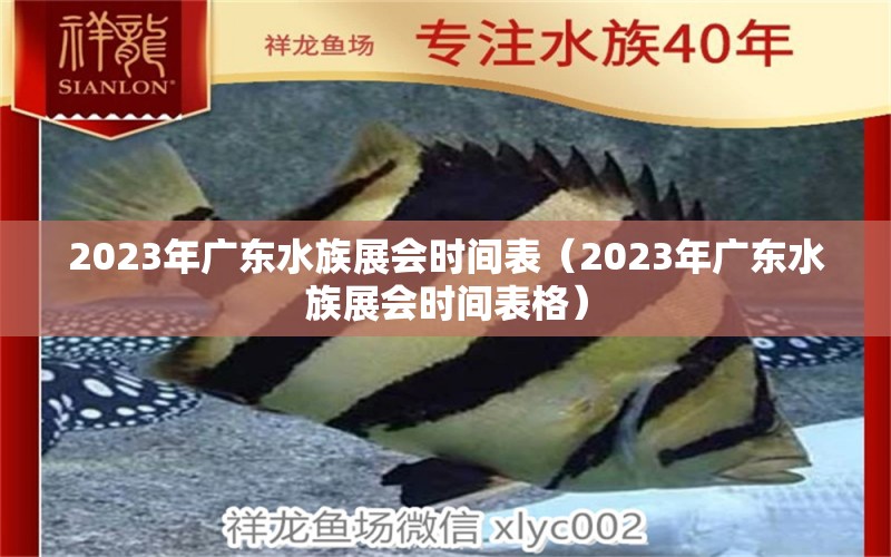 2023年廣東水族展會(huì)時(shí)間表（2023年廣東水族展會(huì)時(shí)間表格）