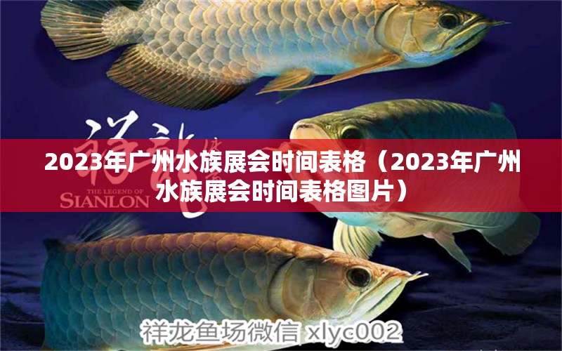 2023年廣州水族展會(huì)時(shí)間表格（2023年廣州水族展會(huì)時(shí)間表格圖片）