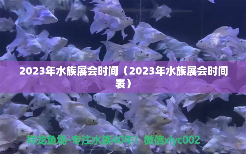 2023年水族展會時間（2023年水族展會時間表）