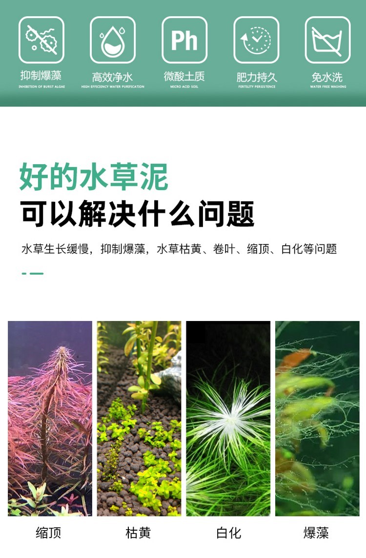 老漁匠魚缸造景水草泥不渾水不粉化水族箱草缸底砂土亞馬遜免清洗 魚缸/水族箱 第24張