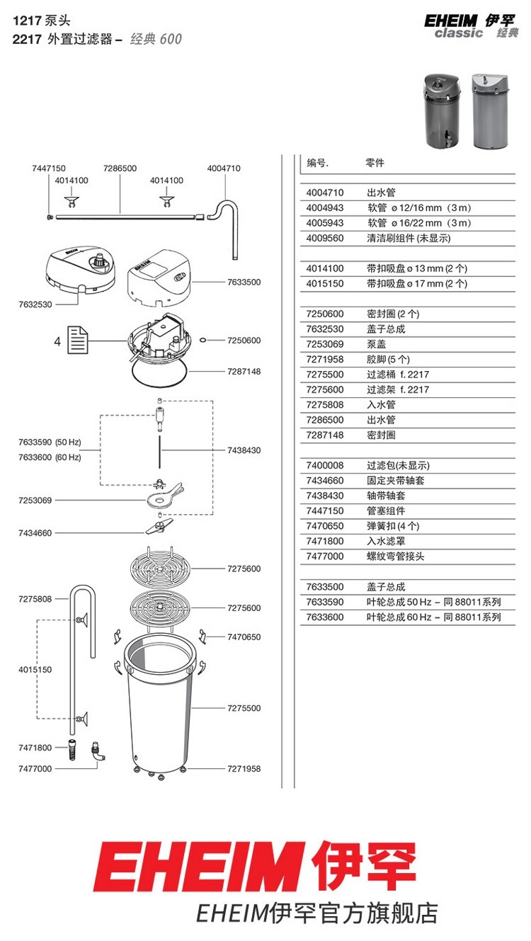 德國伊罕EHEIM經(jīng)典國際濾材版系列配件(2211221322152217) 伊罕水族 第13張