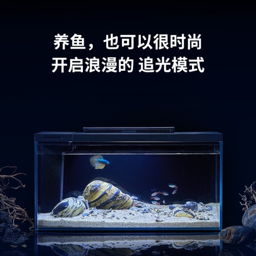 小佩起源紀(jì)魚(yú)缸超白玻璃水族箱桌面客廳小米家用造景生態(tài)金魚(yú)缸 魚(yú)缸/水族箱 第7張