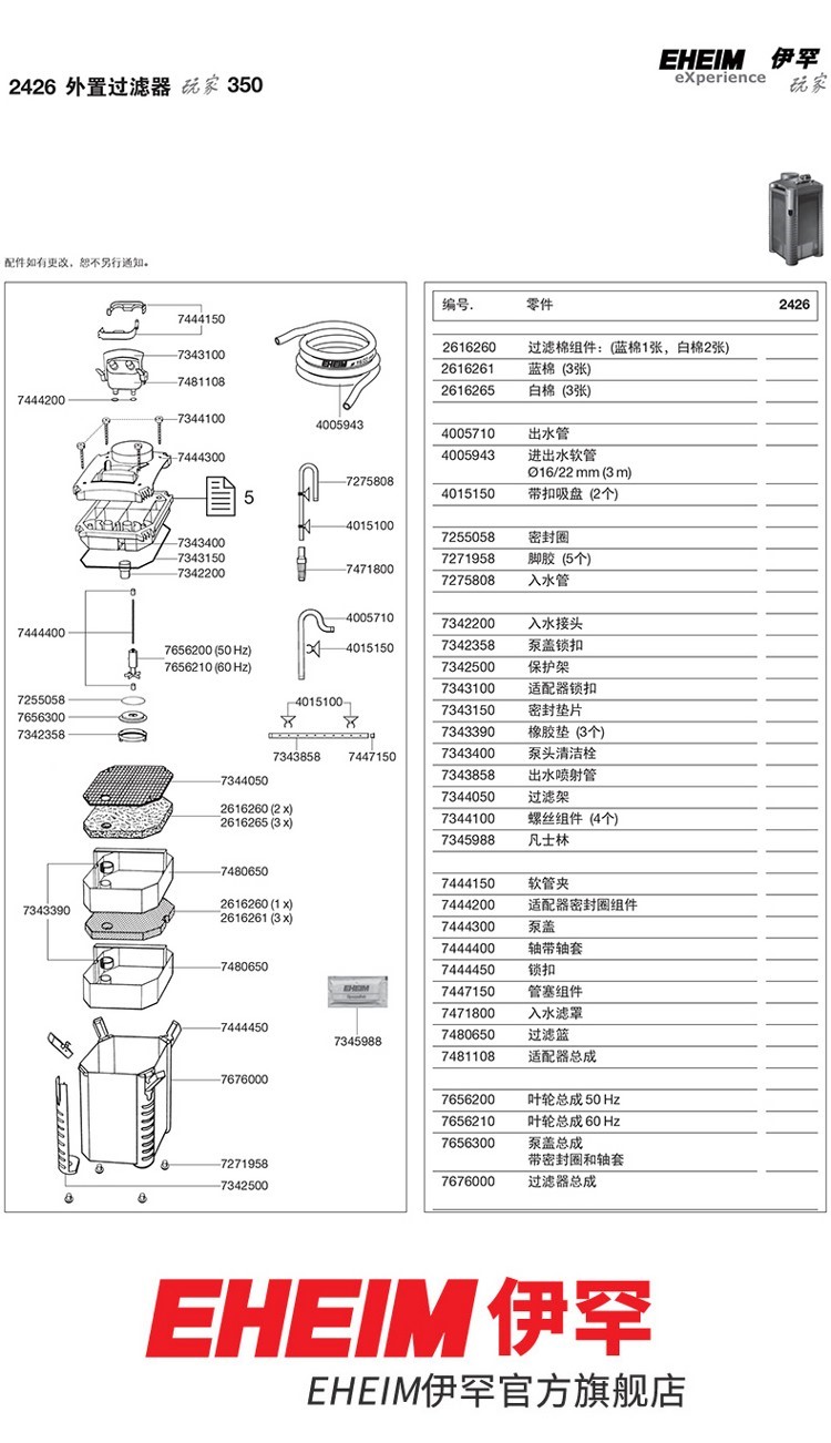 德國伊罕EHEIM玩家1代系列配件（2222:242226:282422:242426） 伊罕水族 第13張