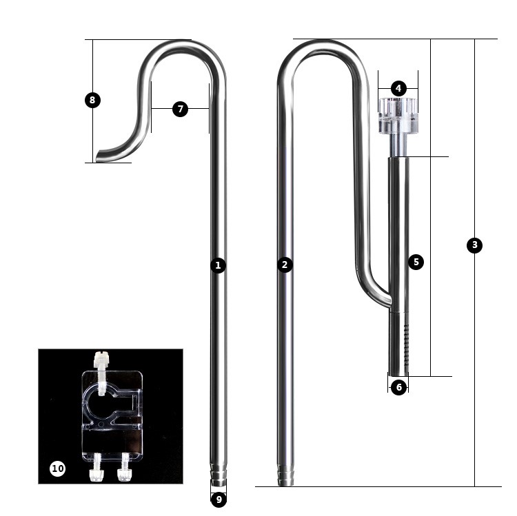 不銹鋼進出水管不銹鋼去除油膜進出水管魚缸水族箱玻璃進出水包郵 魚缸/水族箱 第28張