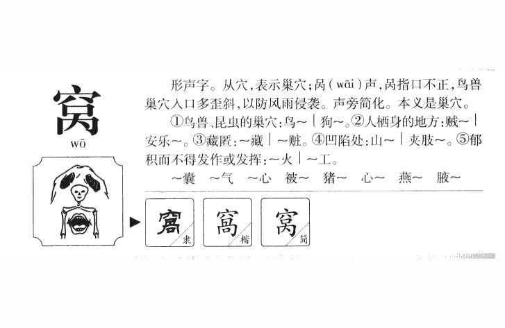 窩:窩字趣味識字