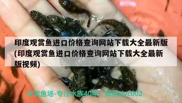 印度觀賞魚進(jìn)口價格查詢網(wǎng)站下載大全最新版(印度觀賞魚進(jìn)口價格查詢網(wǎng)站下載大全最新版視頻) 觀賞魚進(jìn)出口 第1張