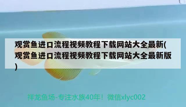 觀賞魚進(jìn)口流程視頻教程下載網(wǎng)站大全最新(觀賞魚進(jìn)口流程視頻教程下載網(wǎng)站大全最新版) 觀賞魚進(jìn)出口