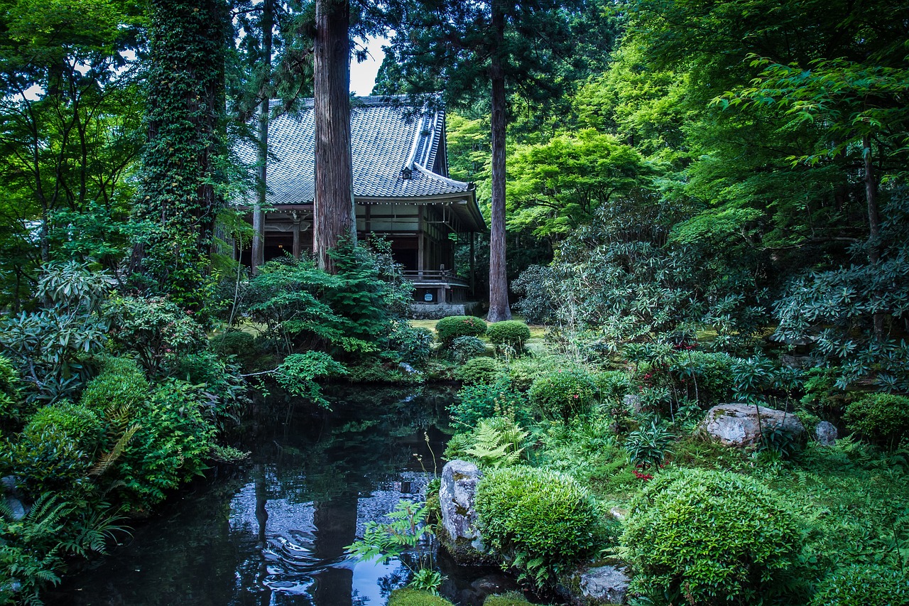 日本枯山水園林中包含植物嗎 