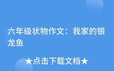 龍魚的作文(一件事情)600字 龍魚百科 第2張