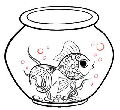 創(chuàng)意魚缸簡(jiǎn)筆畫：創(chuàng)意魚缸簡(jiǎn)筆畫教程 魚缸百科 第3張