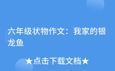 我家的龍魚作文400字：13]，以下是對“我家的龍魚”主題的主題的作文： 龍魚百科 第2張