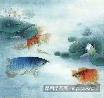 金龍魚鱗片畫法：在繪畫金龍魚時(shí)，鱗片的畫法是非常關(guān)鍵的一部分