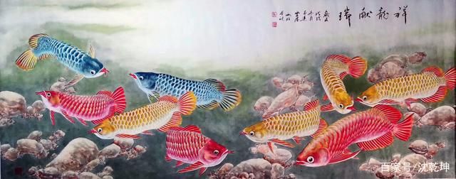 工筆金龍魚的圖片欣賞（工筆金龍魚作品欣賞） 魚缸風(fēng)水 第5張