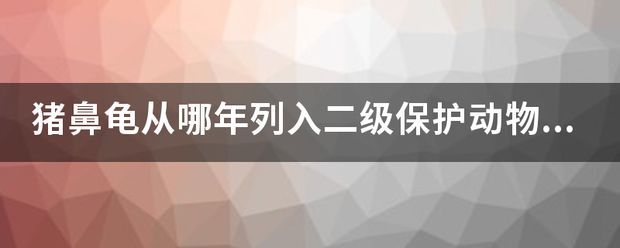 豬鼻龜什么時(shí)間被列為國(guó)家保護(hù)動(dòng)物的：關(guān)于豬鼻龜?shù)慕榻B 豬鼻龜百科 第7張