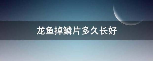 龍魚翻腮怎么治療最有效：龍魚掉鱗多久能長出來(銀龍魚掉鱗多久能長好 龍魚百科 第8張