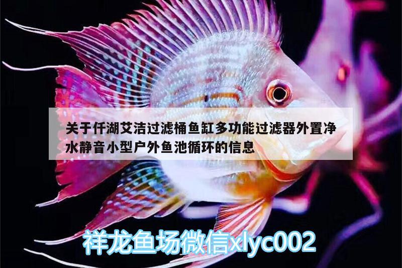 關(guān)于仟湖艾潔過濾桶魚缸多功能過濾器外置凈水靜音小型戶外魚池循環(huán)的信息 仟湖