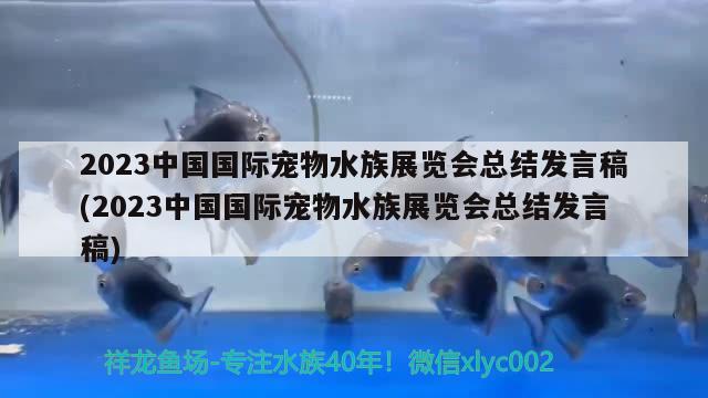 2023中國(guó)國(guó)際寵物水族展覽會(huì)總結(jié)發(fā)言稿(2023中國(guó)國(guó)際寵物水族展覽會(huì)總結(jié)發(fā)言稿)