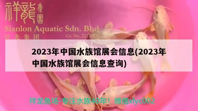 2023年中國水族館展會信息(2023年中國水族館展會信息查詢)