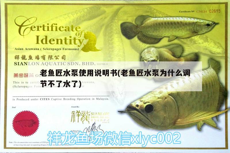 老魚匠水泵使用說明書(老魚匠水泵為什么調節(jié)不了水了) 老魚匠